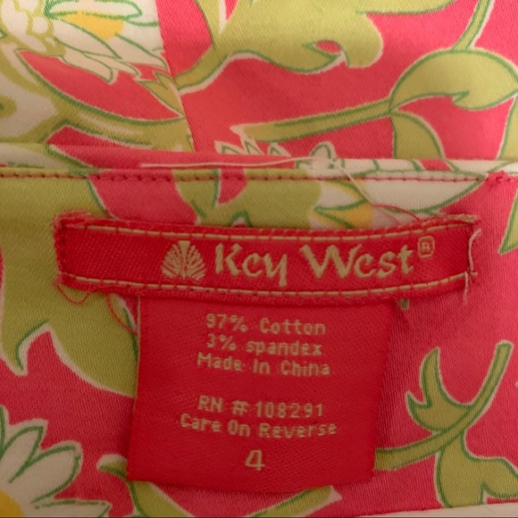 Key West Resort Wear Pink Print Skirt with Lace - Picture 4 of 5